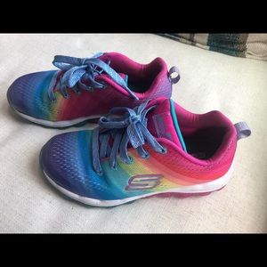 Sketchers rainbow memory foam tennis shoes